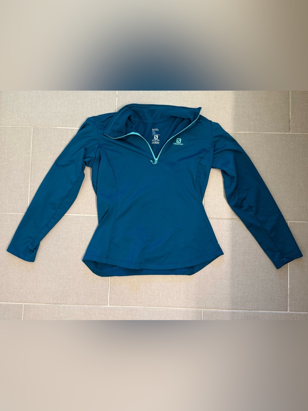 Salomon Women's Teal Quarter-Zip Athletic Pullover